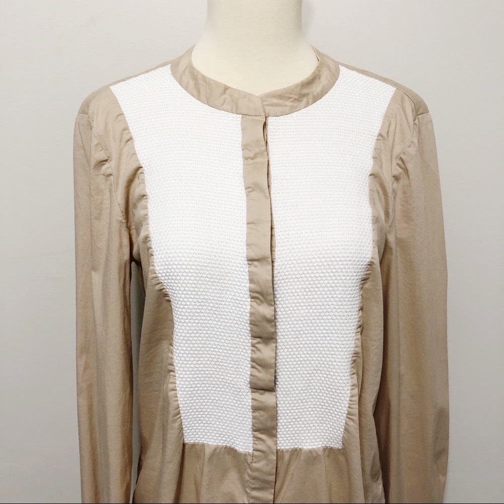 Tibi Textured-Bib Button Down Tuxedo Blouse 2-0477 - image 7